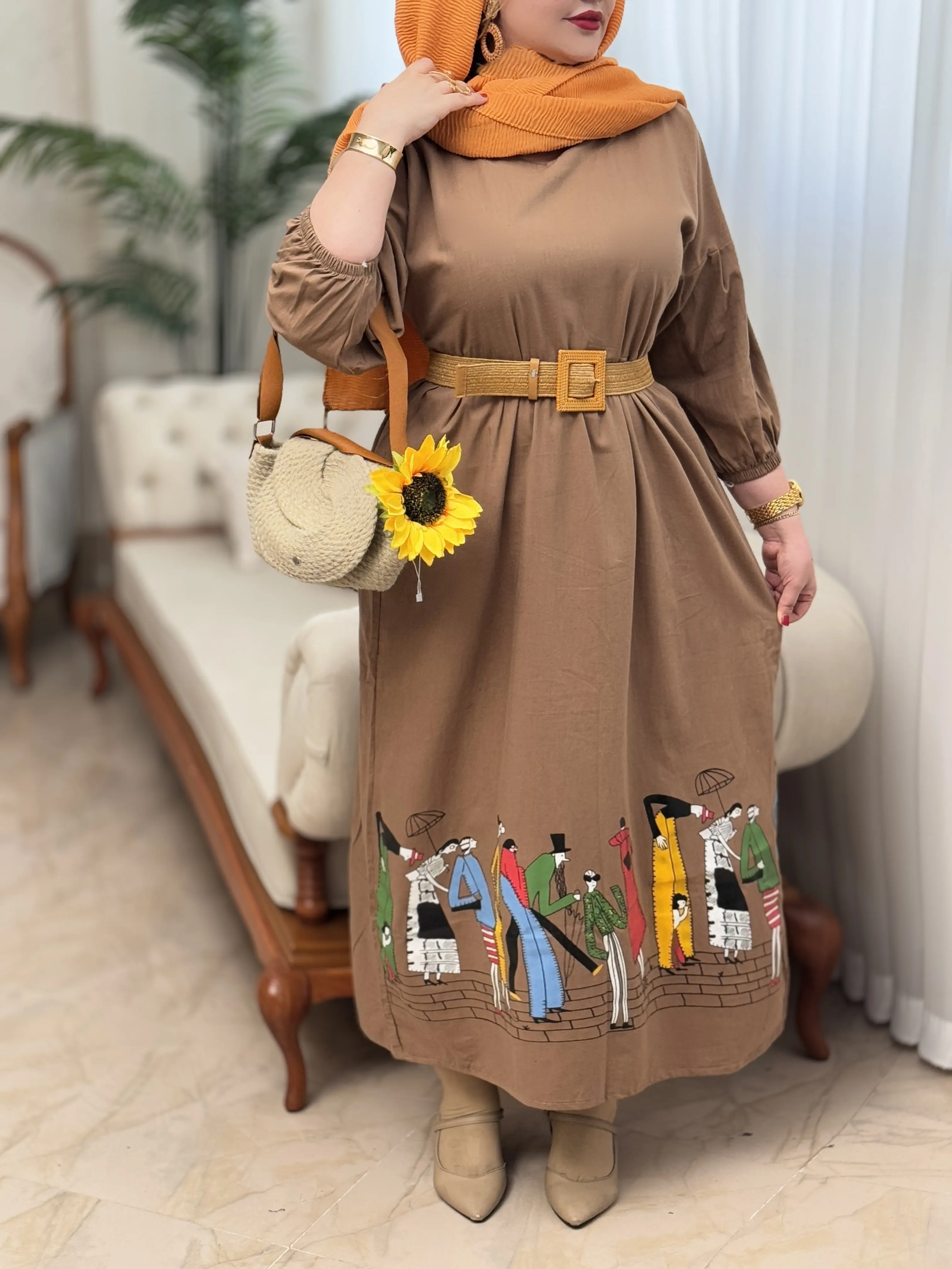 پیراهن لینن آدمک ۳۱۲۸